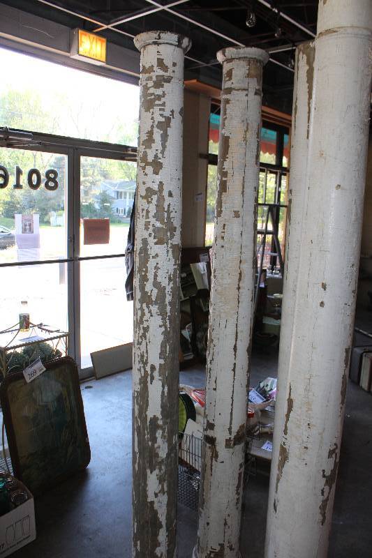 lot 198 image: Lot of (2) Wood Pillars