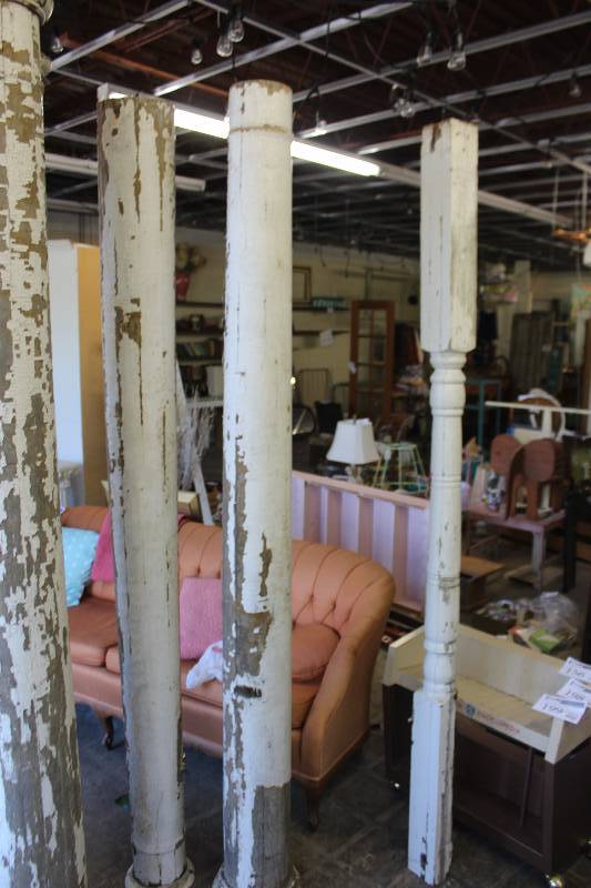 lot 199 image: Lot of (3) Wood Pillars