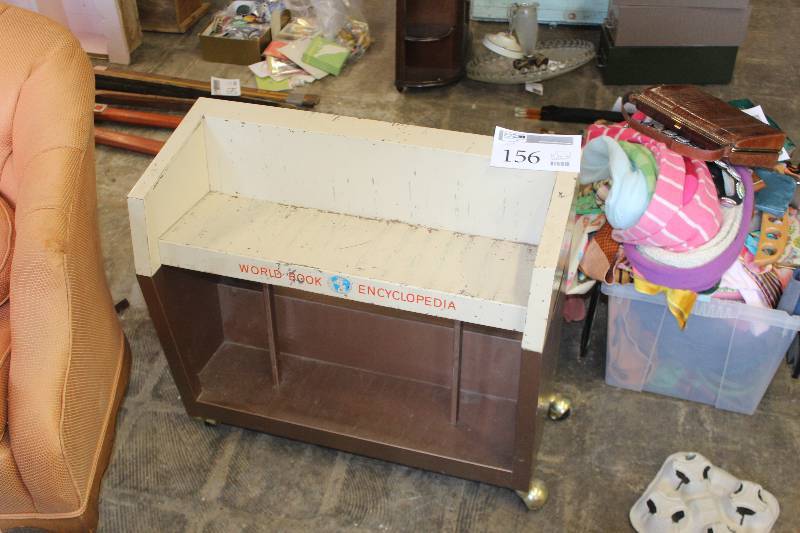 lot 156 image: Rolling Encyclopedia Book Rack