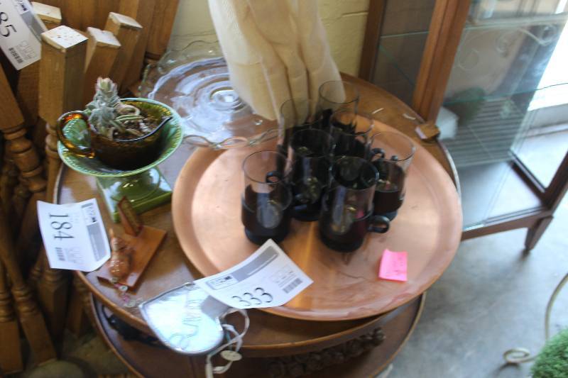 lot 333 image: Cups, Serving Trays, Table Decorations, And More