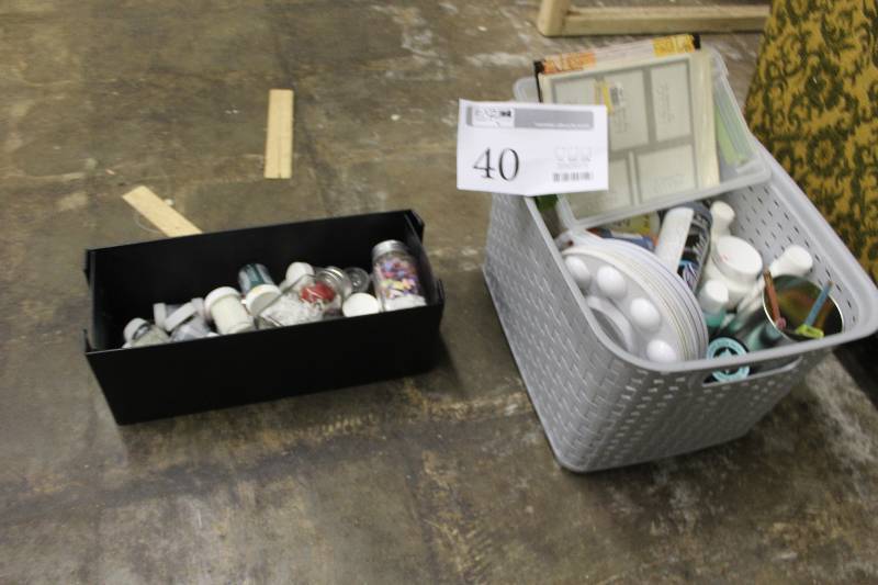 lot 40 image: Load of craft paint, glitter and craft supplies.