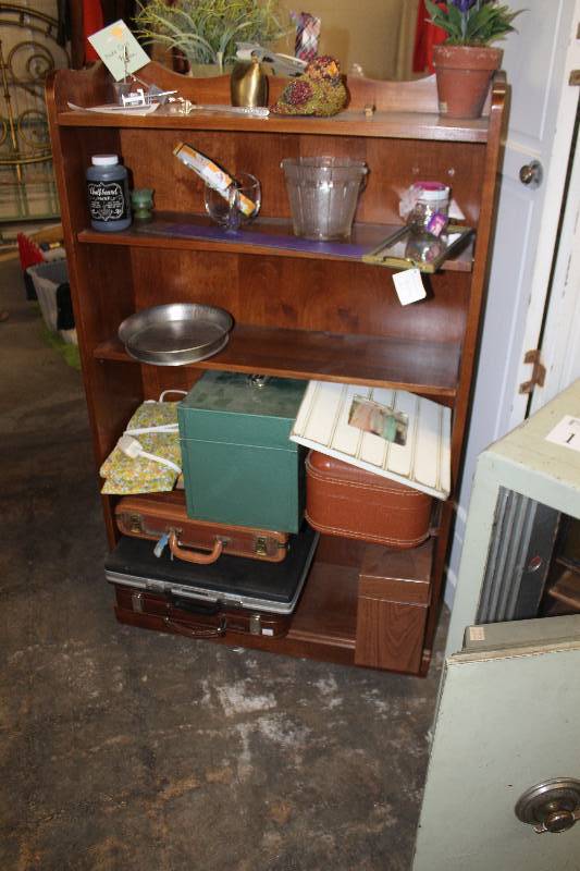 lot 66 image: 5-Shelf Wood Book Case - Including contents