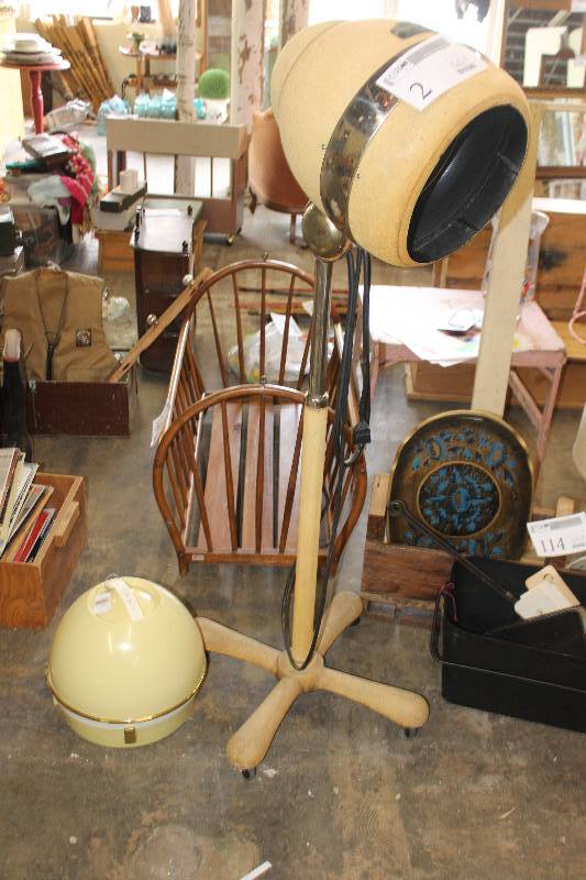 lot 2 image: Lot of (2) Vintage Commercial Hair Dryers Includes 1) Blue Stream AND 1) Oster Professional Beauty Salon Beehive