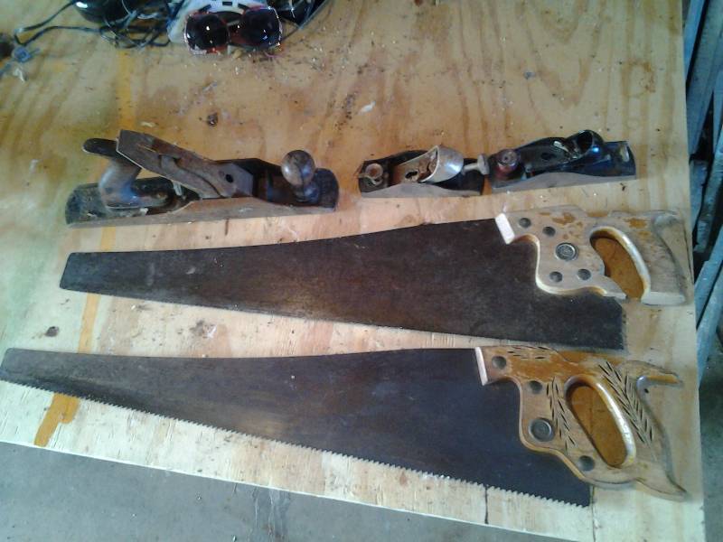 lot 35 image: Superior Saw, Disston Saw, Bedrock Plane, Plane Parts