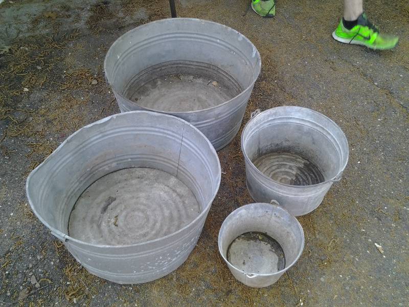 lot 62 image: 2 Galvanized Wash Tubs, 2 Galvanized Pails