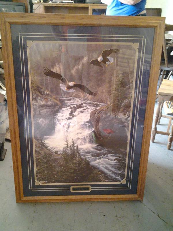 lot 99 image: Land Of Free Eagle Print By Alan Hunt 29x39