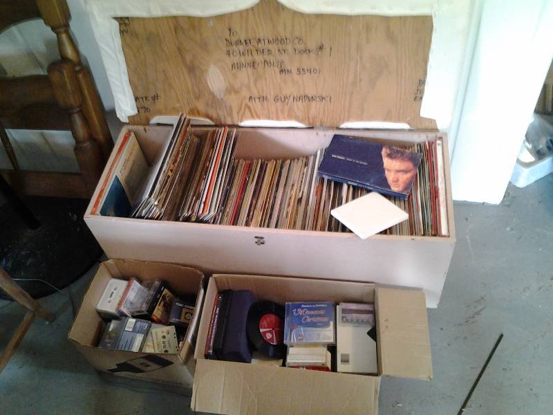 lot 102 image: Rolling Chest Full Of Record Albums, 2-Boxes Of Cassettes, CDs