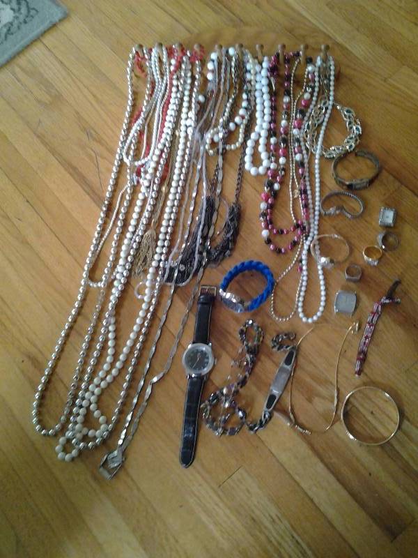 lot 131 image: Lot Of Jewelry Watches, Rings, Necklaces, (Beads)