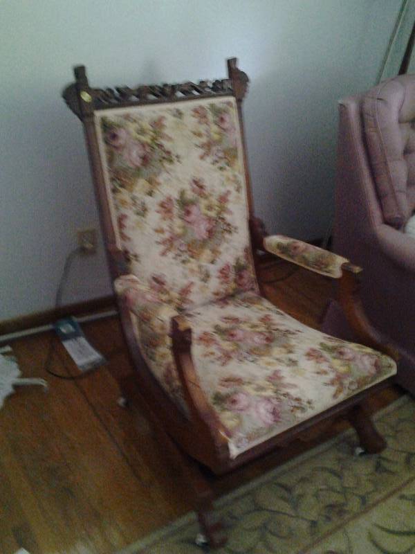 lot 146 image: VintageAntique Platform Rocking Chair On Casters