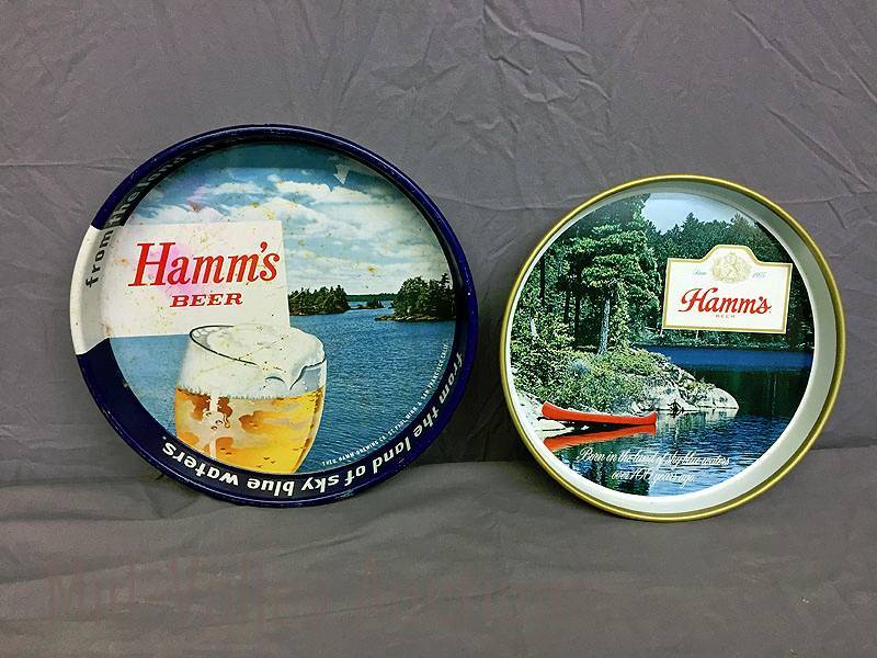 lot 16 image: 2 Hamms Beer serving trays