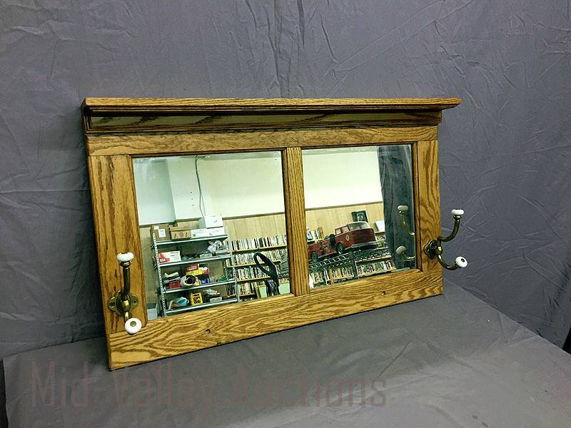 lot 29 image: Wall mount coat hanger with mirror