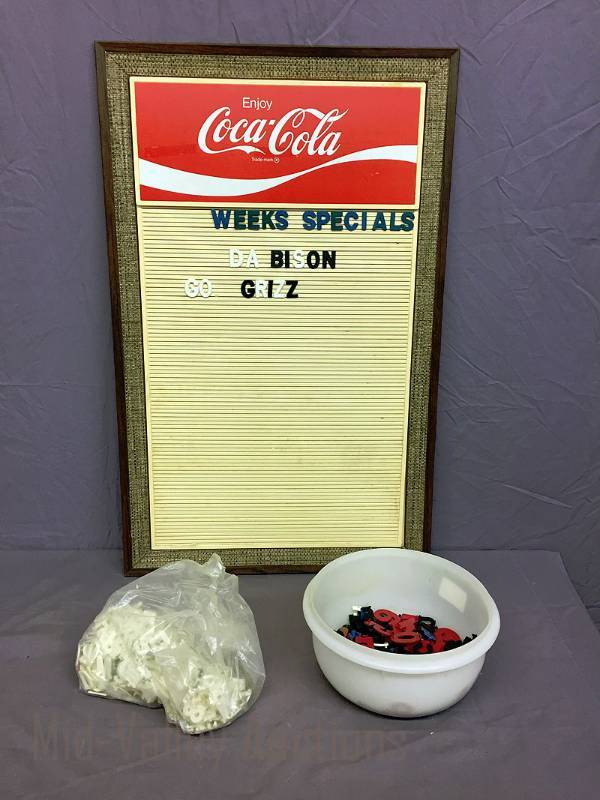 lot 51 image: Coke menu board with letters