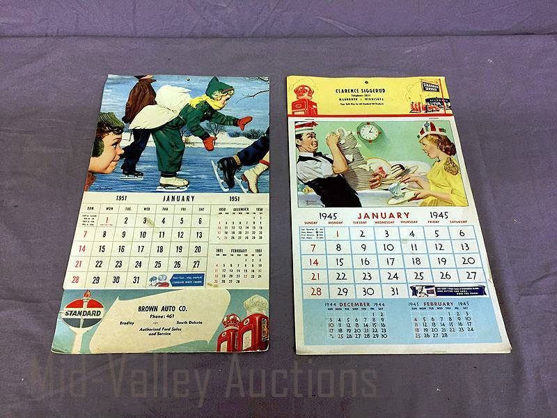 lot 78 image: 2 old Standard Oil calendars