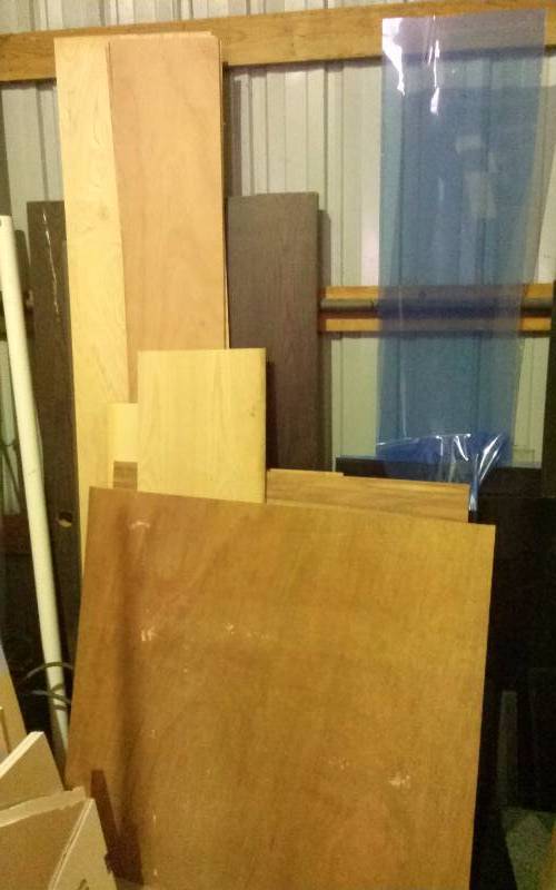lot 134 image: Lot - Misc Veneered Plywood & Plexiglass Pieces