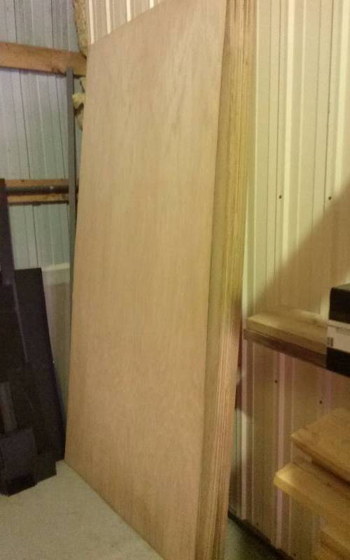 lot 143 image: Lot - (21) Red Oak Veneer Sheets, 4x8, 14
