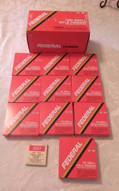 lot 161 image: Box FEDERAL Rifle Primers, No 200, 1000ct