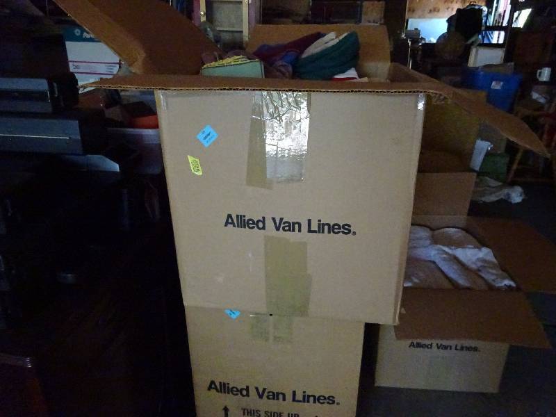 Two Large Boxes of Linens and Towels