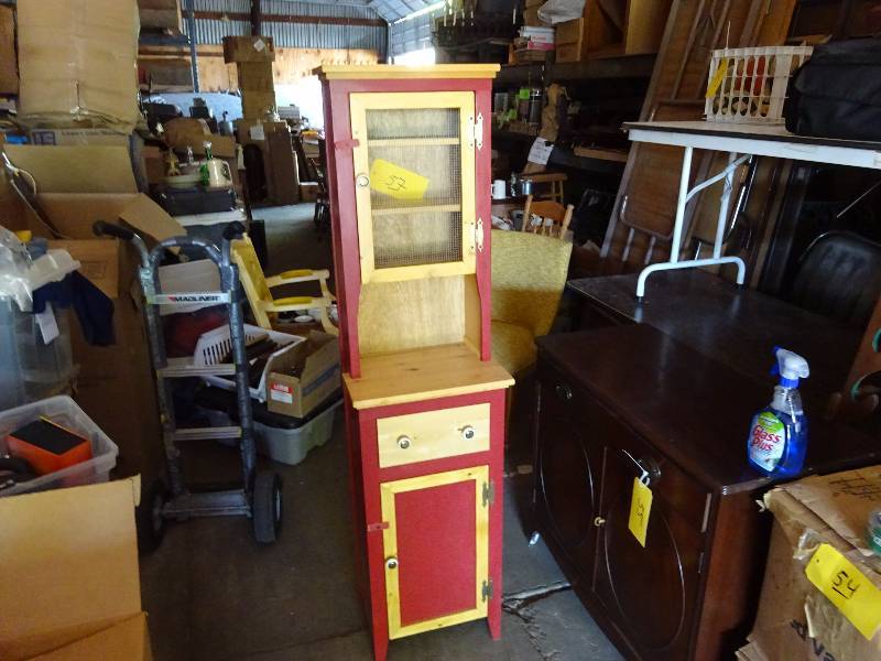 Tall Narrow Red Cabinet