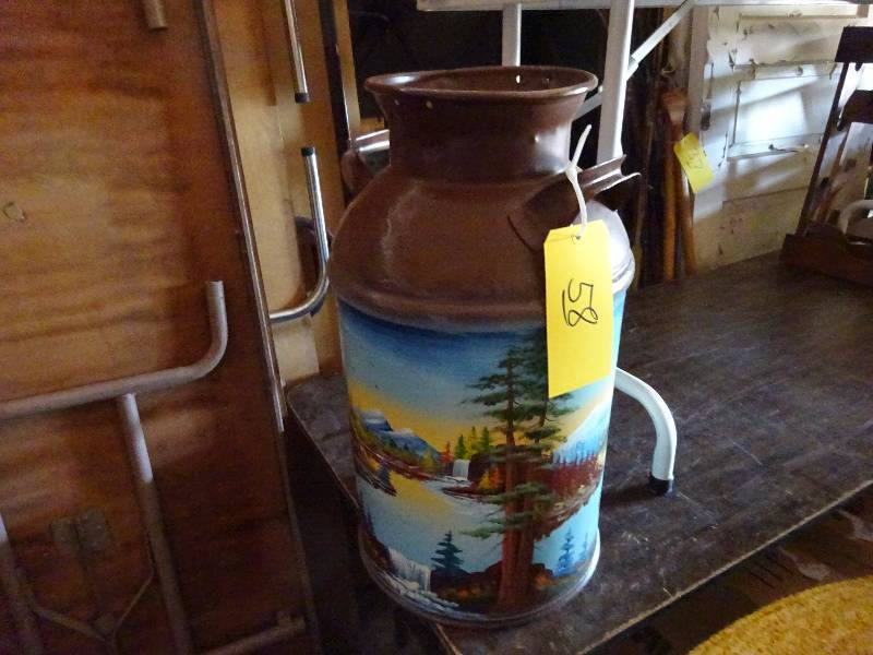 Painted Milk can