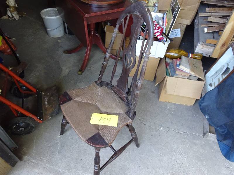 Very Old Antique Brace Back Chair