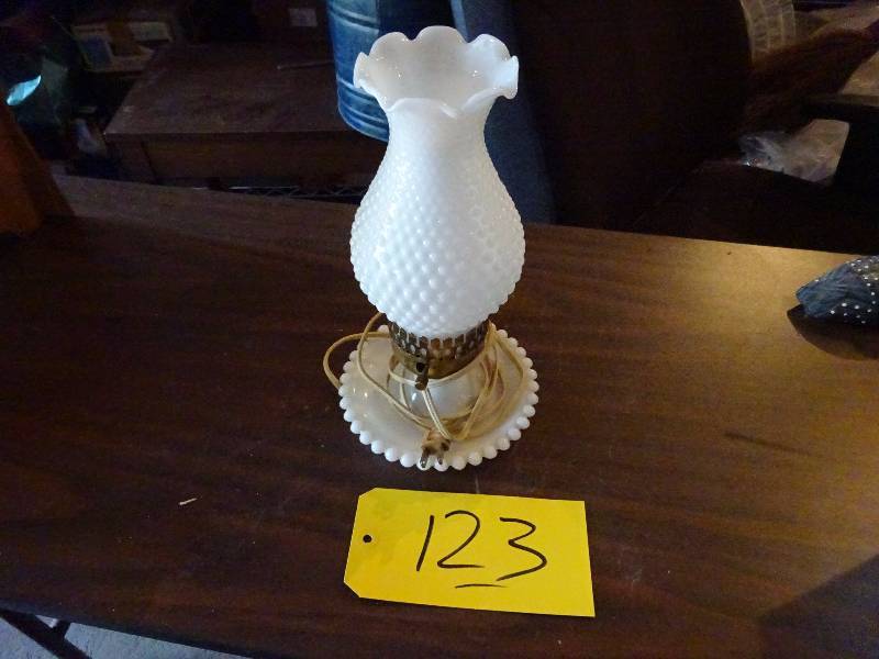Hobnail Milk Glass lamp