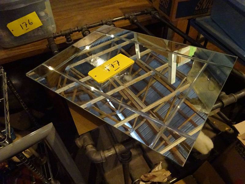 Beveled Mirror, Gray Frame