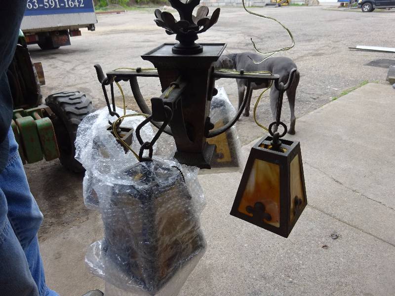 Light Fixture wSlag Glass Lights
