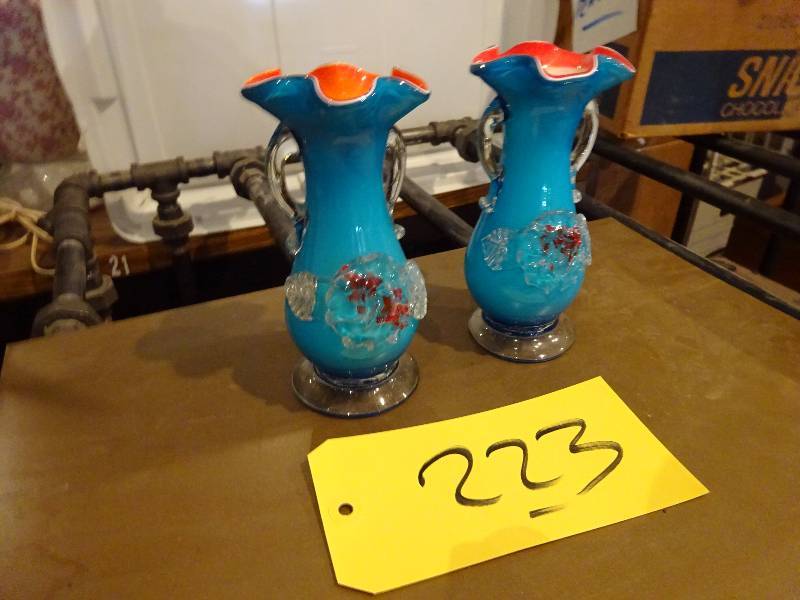 Pair Art Glass Vases