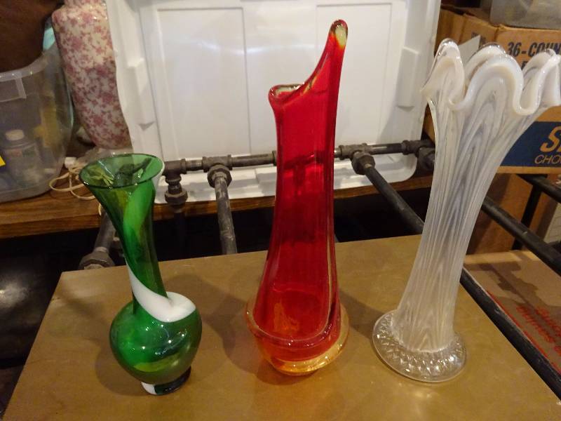 3 Glass Vases