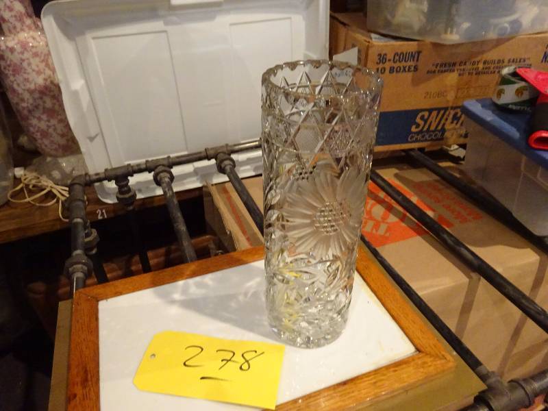 Heavy Cut Crystal Vase