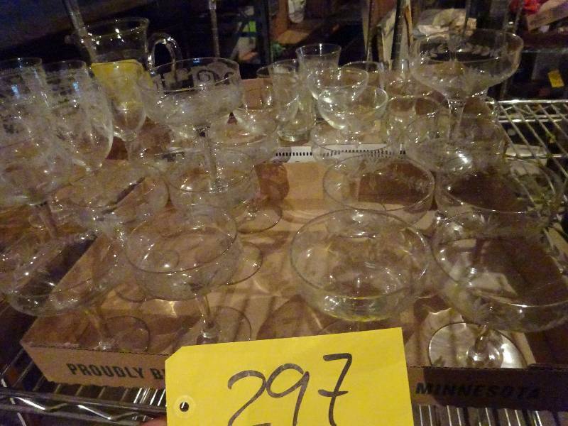 Two Sets Of Champagne Glasses