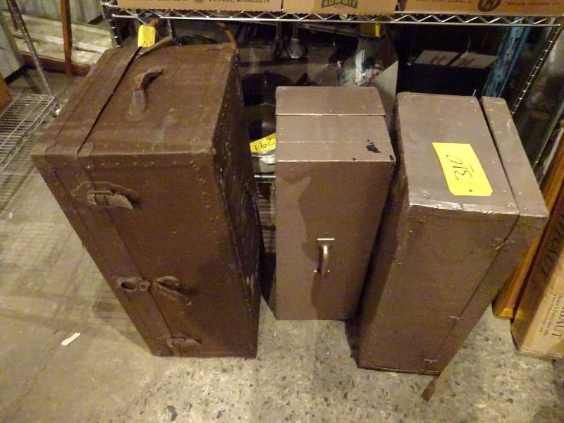 Lot of Three Old Trunks