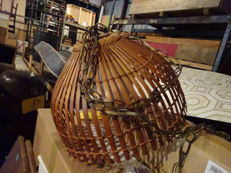 70s Hanging Lamps, One Bamboo