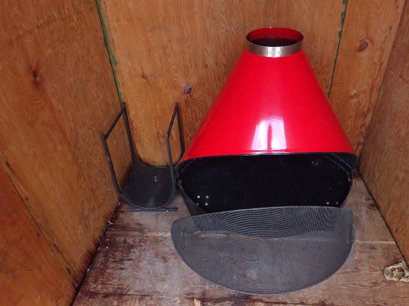 Red Porcelain Fire Place