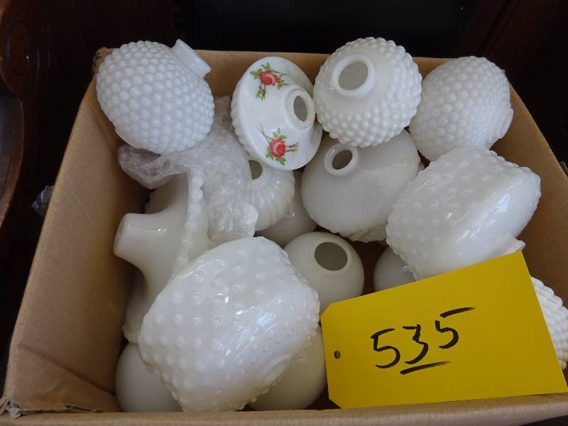 Small Hobnail Milkglass Globes
