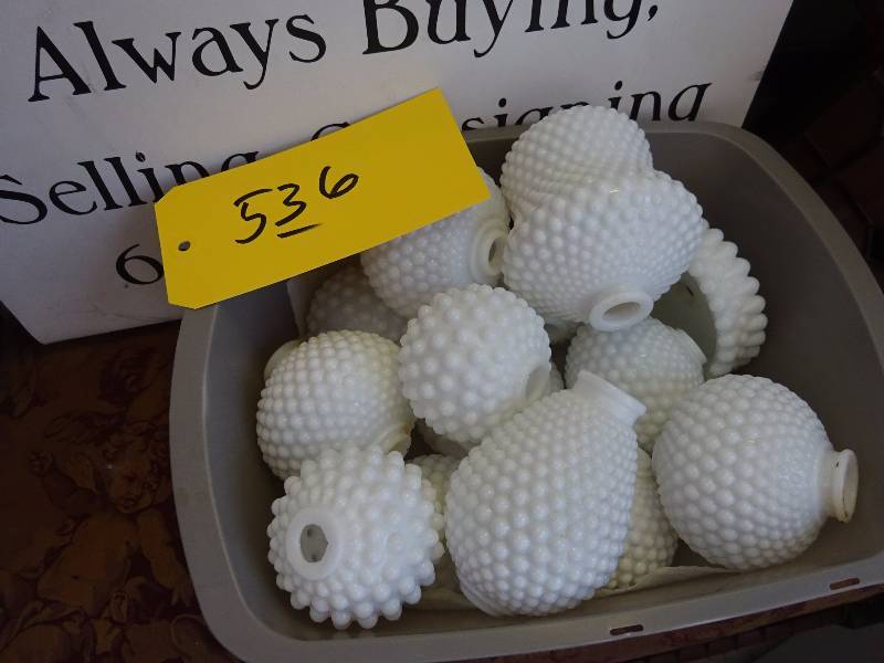Small Hobnail Milkglass Globes