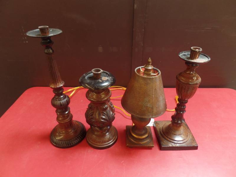 CANDLE HOLDERS AND LAMP