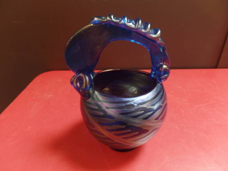 HAND BLOWN GLASS BASKET