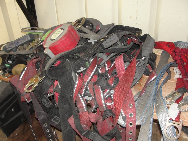 9 SAFETY HARNESSES WITH MISCELLANEOUS SAFETY STRAPS