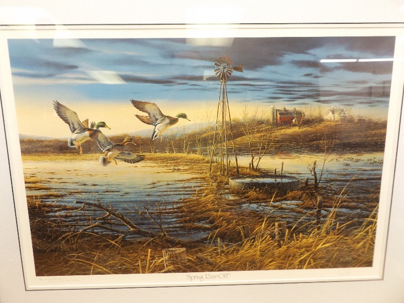 lot 18 image: Framed Pencil Signed and Numbered Spring Run-Off Terry Redlin Print