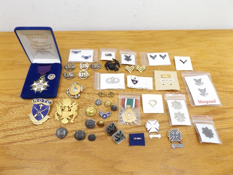 lot 34 image: Lot of Military Medals and Pins