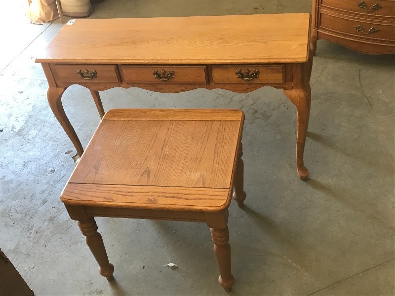 lot 12 image: Lot Of (1) Wood Sofa Table & (1) Wo...