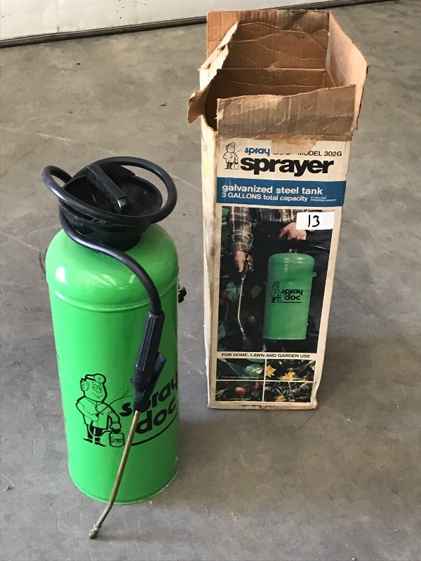 lot 13 image: 3-Gallon Galvanized Pump Sprayer ...