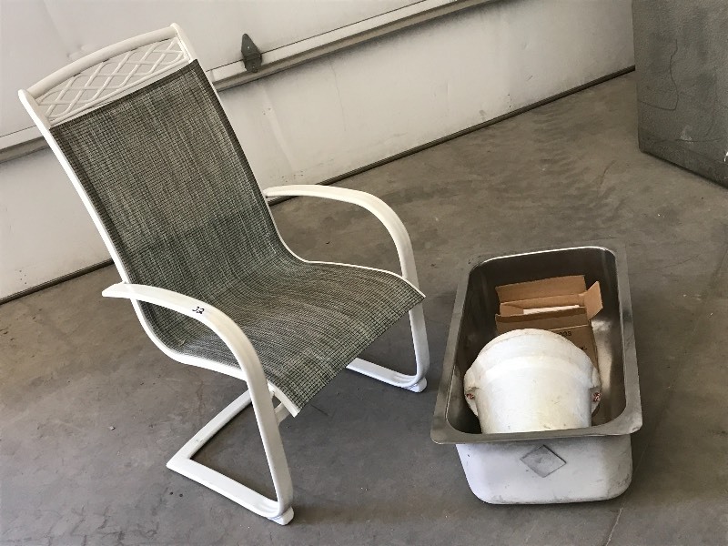 lot 32 image: Lot Of (1) Patio Chair, (1) Deep B...