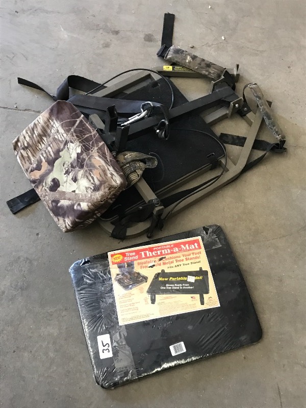 lot 35 image: Lot Of (1) Portable Tree Stand & (1...