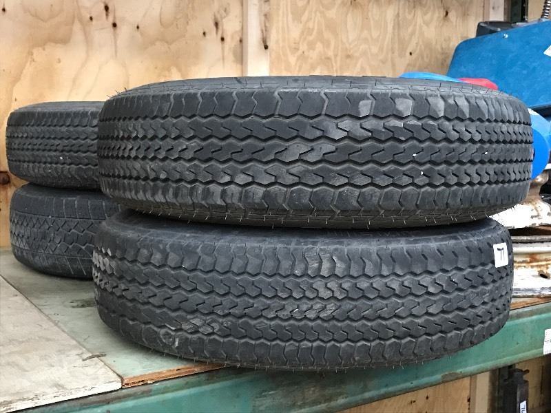 lot 77 image: Set Of (4) Trailer Wheels & Tires ...