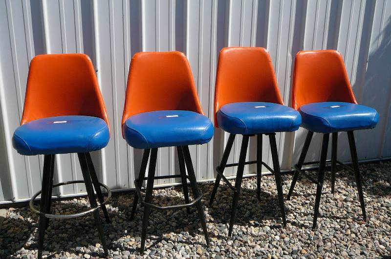 Lot of Swivel High Back Bar Stools
