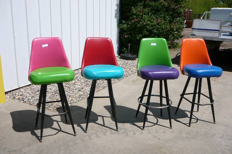 Lot of Swivel High Back Bar Stools