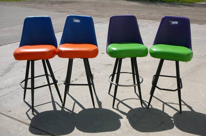 Lot of Swivel High Back Bar Stools
