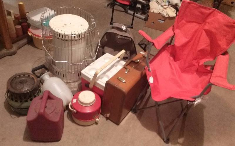 lot 51 image: Lot - Camp Chair, Cooler, Heaters, Etc